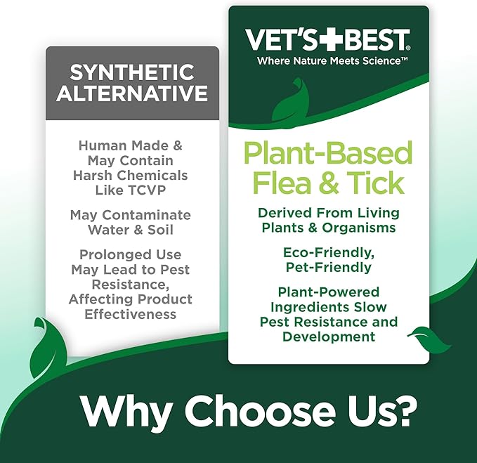 Vet's Best Natural Flea and Tick Wipes for Dogs – Natural Plant-Based Wipes for Flea and Tick Prevention – Certified Essential Oils – Pest Control for Kennels and Home Use – Made in USA – 50 Count