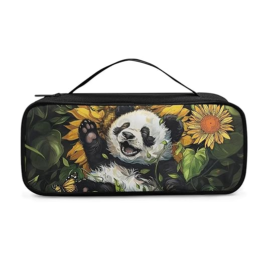 Gomyblomy Panda Sunflower Stethoscope Case Compatible with Classic III, Lightweight II S.E, Cardiology IV Diagnostic, Acoustica Deluxe Stethoscopes, Personalized Storage Bag