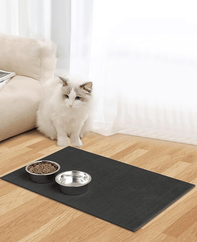 Stainless Steel Dog Bowls with Mat - Non-Slip EVA Rubber Bottom, Food & Water Bowl for Dogs, Cats - Dishwasher Safe
