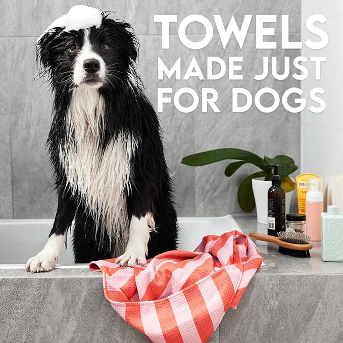 Dock & Bay Customized Pet Towel - Super Absorbent & Quick Drying Dog Towels with Bag - 100% Recycled - Pups with Pride - Medium