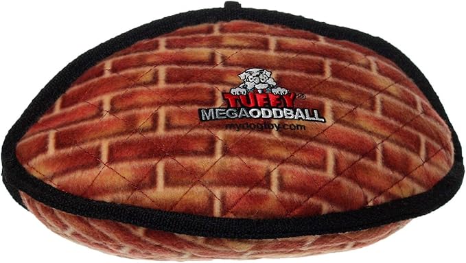 TUFFY - World's Tuffest Soft Dog Toy - MEGA - Odd Ball Brick-Multiple Layers. Made Durable, Strong & Tough. Interactive Play (Tug, Toss & Fetch). Machine Washable & Floats