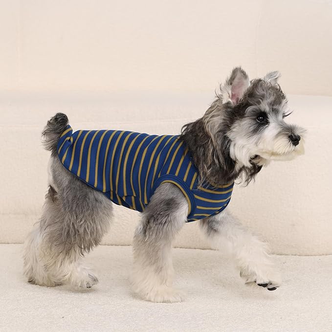 3 Pack Dog Fleece Vest -Blue-M,Classic Striped Solid Pullover| Soft Sweat Shirts for Small Dogs Male,Stretchy Lightweight Pullover for Outdoor Chill Protection