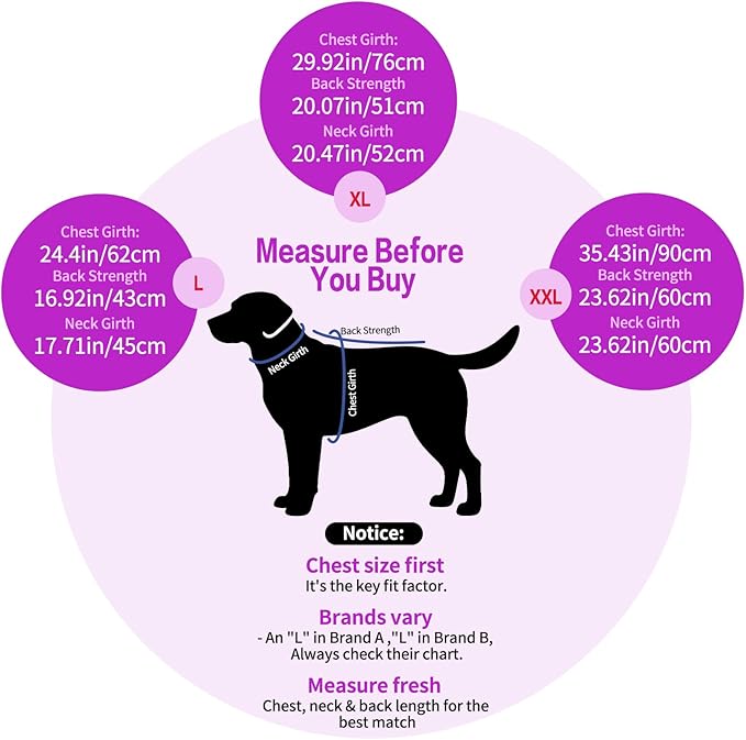 Dog Coats for Large Dogs with Harness Built in, Waterproof Dog Jacket Warm Pet Winter Coat Snowsuit for Cold Weather, Reflective Fleece Windproof Jacket, Purple, U-LDMF05XL