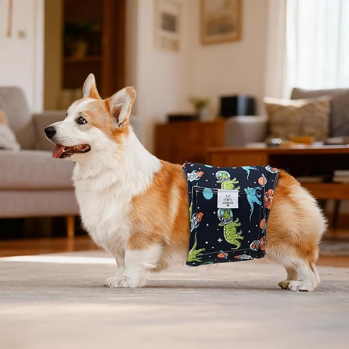 CuteBone Dog Diapers Male Belly Bands 3 Pack for Male Dogs Reusable Puppy Wraps