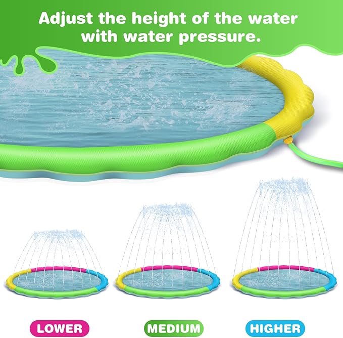 Splash Pad for Kids and Dogs, 87'' Extra Large Splash Pad for Toddlers 1-3 and Kids Ages 4-8, Non Slip Thicken Sprinkler Dog Pool Summer Outdoor Water Toys for Backyard