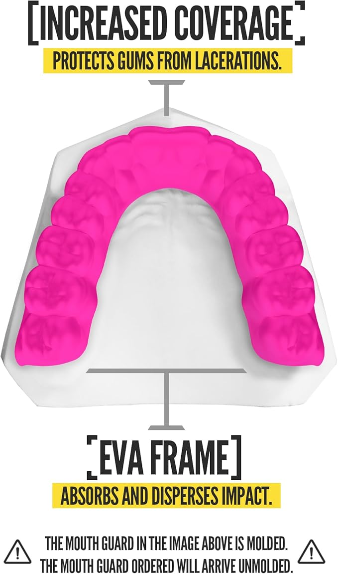 2 Pack Nxtrnd Classic Mouthguard, Custom Fit Sports Mouthpiece for Football, Boxing, MMA, Basketball, Hockey, Lacrosse, Youth & Adult (Pink)