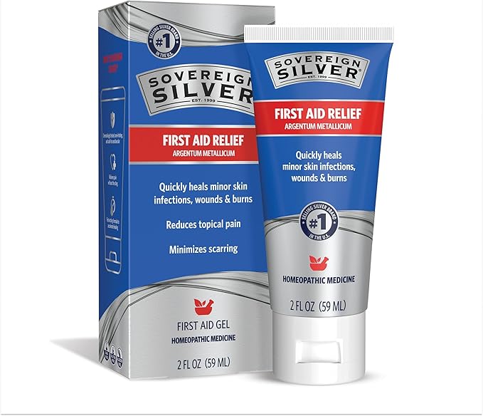 Sovereign Silver First Aid Gel - Argentum Metallicum Gel Wound Care Support, Topical Skin Care for Minor Skin Irritations - 2 fl oz (59 mL)