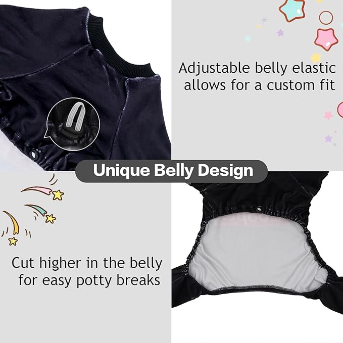 CuteBone Soft & Stretchy Dog Pajamas Hey Cooper - Cozy Pet Jammies Breathable Jumpsuit for Small Dogs - All-Season Comfy Outfit Easy-On Pullover Design - Keeps Pets Warm & Comfortable P337M