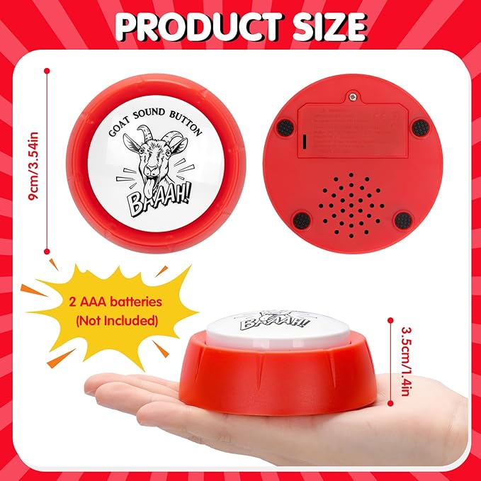 Shrieking Goat Sound Button for Fun Desk Toy Prank Button with Goat Sound Perfect for Office Home Gag Gift Men Women