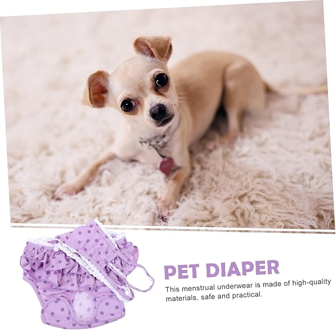 1pc Pet Diaper for Female Dogs Comfortable Underpant for Menstruation Cute Dot Skirt Carpets and Furniture from Stains for Estrus and