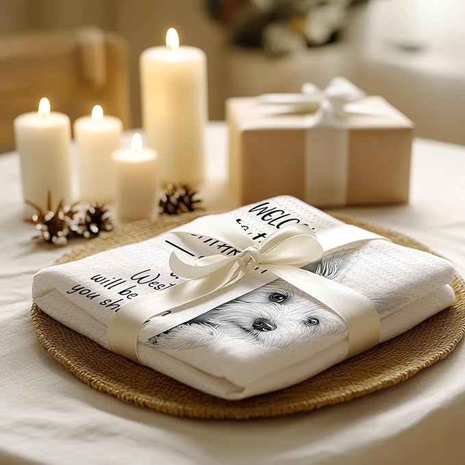 Cabana Bro Funny Westie Bathroom Hand Towels, Westie Gifts for Women, West Highland Terrier Gifts Decorative Hand Towels for Kids Guest Bathroom Washroom Half Bath, 16x24 Inch