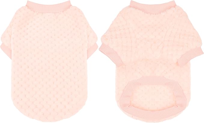 Fuzzy Pineapple Grid Dog Sweater - Ultra Soft & Warm Winter Pet Apparel, Fluffy Textured Knit for Small, Medium Dogs and Cats, Cozy Pullover Dog Coat for Cold Weather.Pink XXL