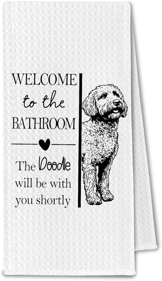 Goldendoodle Gifts Bathroom Towels, Doodle Dog Owner Lovers Gifts for Women, Funny Dog Decorative Hand Towel for Bathroom Washroom Toilet, 16x24 Inch