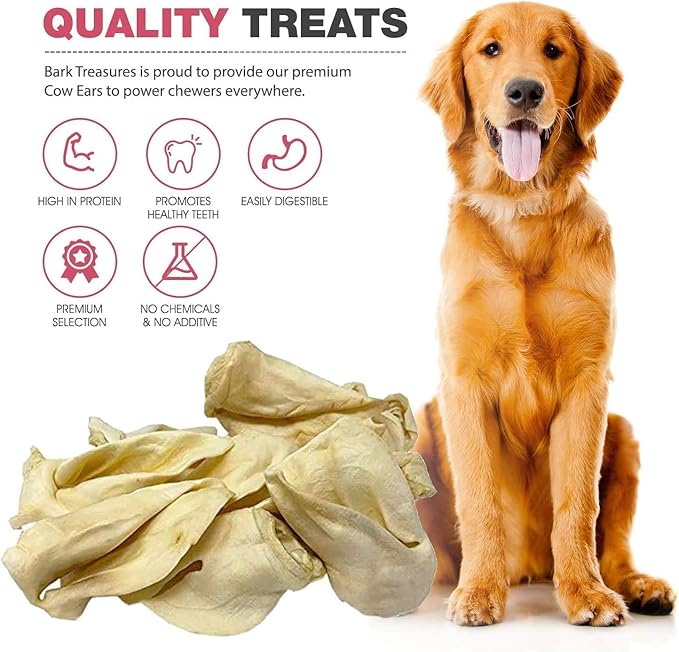 Cow Ears Dog Treats - Premium Thick Cow Ears, Safe Rawhide Alternative - 12 Pcs/Pack