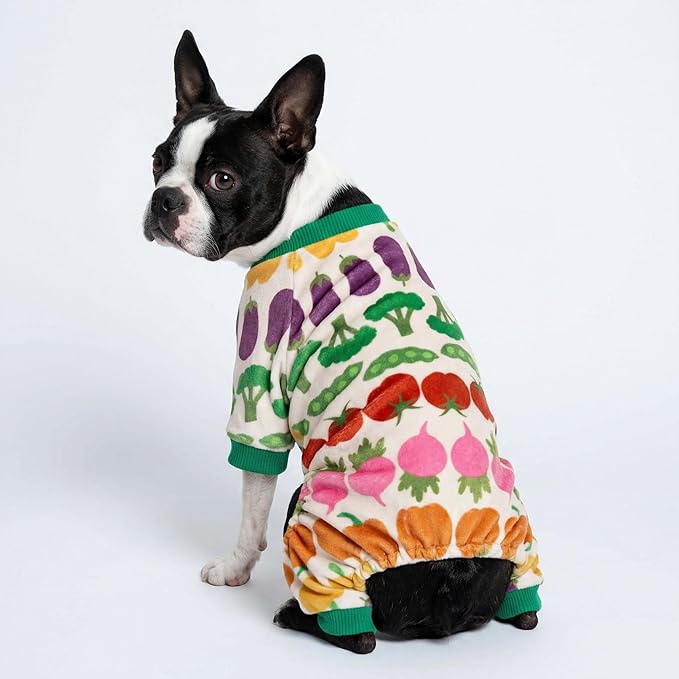Fitwarm Funny Vegetable Dog Pajamas, Warm Winter Dog Clothes for Small Dogs Boy Girl, Cozy Pet Onesie with Feet, Green, White, Red, Pink, Purple, XL