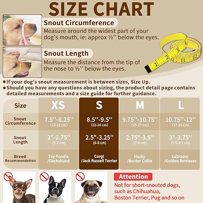 Mayerzon Dog Muzzle to Prevent Biting Scavenging Chewing, Soft Mesh Puppy Muzzles for Small Medium Sized Dogs, Breathable Reflective Adjustable Mouth Guard for Grooming Walking Training (S, Pink)