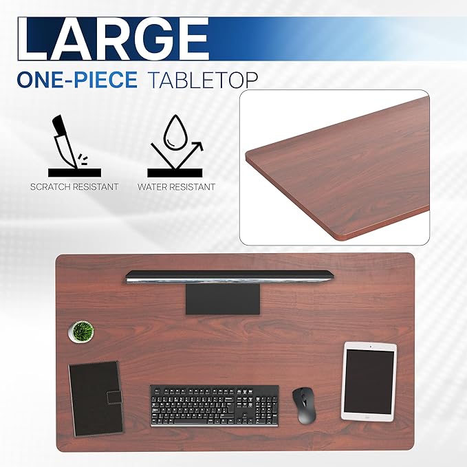 VIVO Dark Walnut 43 x 24 inch Universal Solid One-Piece Table Top for Standard and Sit to Stand Height Adjustable Home and Office Desk Frames, DESK-TOP43D
