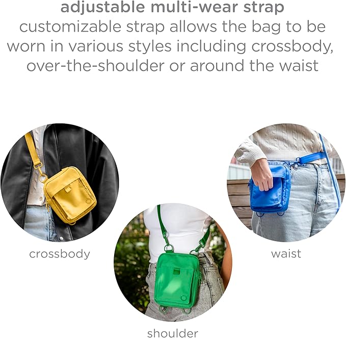 Ubbi Dog Treat Pouch for Training & Walking, 3-Way Wear Options - Crossbody, Waist, or Clip-On - with Magnetic Closure & Poop Bag Dispenser, Recycled RPET, Yellow