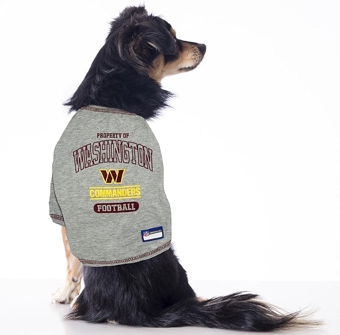 NFL Washington Commanders Dog T-Shirt X-Small. - Licensed Shirt for Pets Team Colored with Team Logos- Premium Stretchable Materials for The Comfort of Your Dog & Cat