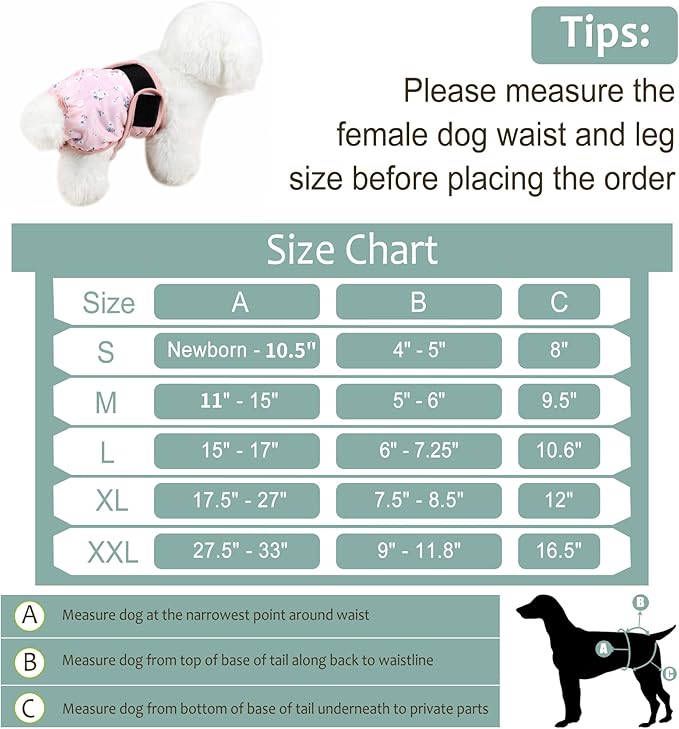 Female Dog Diapers - Premium Reusable Diapers for Doggie in Heat - Highly Absorbent Dog Diapers Female for Pet Incontinence with Adjustable Snaps Flowers, M