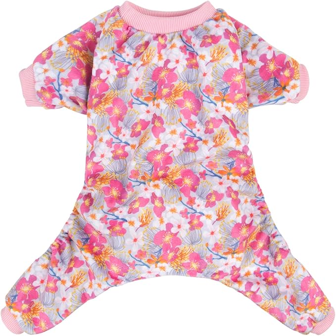 CuteBone Soft & Stretchy Dog Pajamas - Cozy Pet Jammies Breathable Jumpsuit for Small Dogs - All-Season Comfy Outfit Easy-On Pullover Design - Keeps Pets Warm & Comfortable P89XS