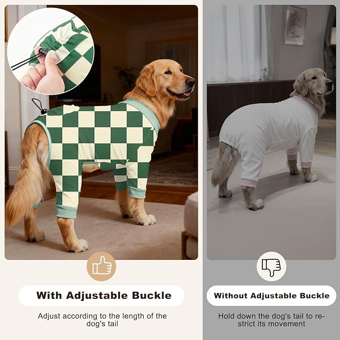 Bienbee Dog Pajamas, 4 Pack Dog Recovery Suit Shedding Suit Cute Soft Puppy Clothes Dogs Pjs Onesies Jammies Adjustable Breathable & Stretchy Clothes for Small Medium Large Dogs Girl Boy Puppy-S