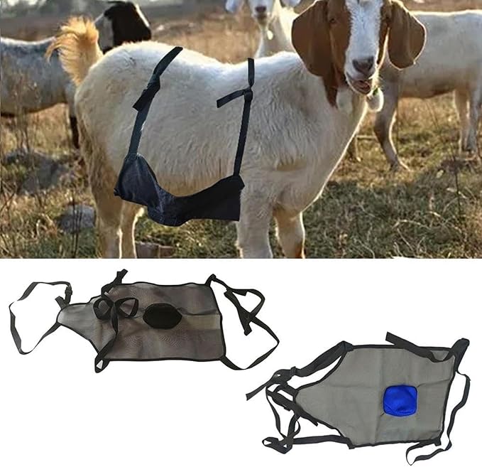 Goat Anti Breeding Apron, Anti Mating Skirt Goat Apron, Anti-mating Sheep Bellyband, Animal Supplies, Livestock Clothing with Adjustable Strap, Anti Breeding Sheep Animal Skirt for Goats Sheep (Black)