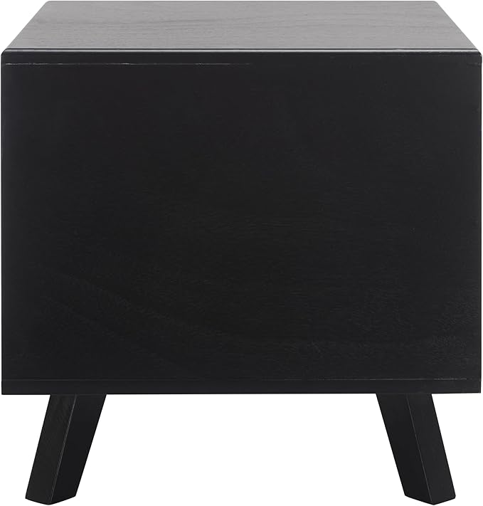 SAFAVIEH Home Collection Bean Mid-Century Matte Black Square Covered Cave Small Pet Cat Bed (Fully Assembled)