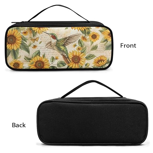 Gomyblomy Sunflower Hummingbird Stethoscope Case Stethoscope Bag with Extra Pocket for Nurse and Doctors Accessories, Vintage Stethoscope Holder for Business Travel