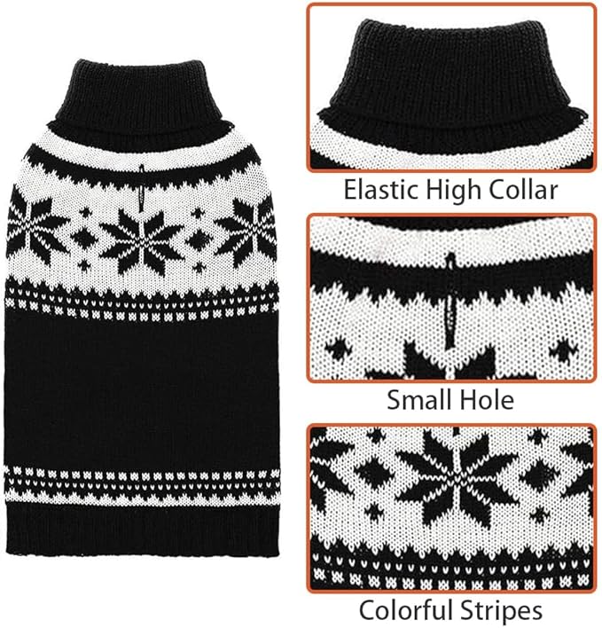 Mihachi Dog Sweater - Winter Coat Apparel Clothes with Colorful Stripes for Cold Weather