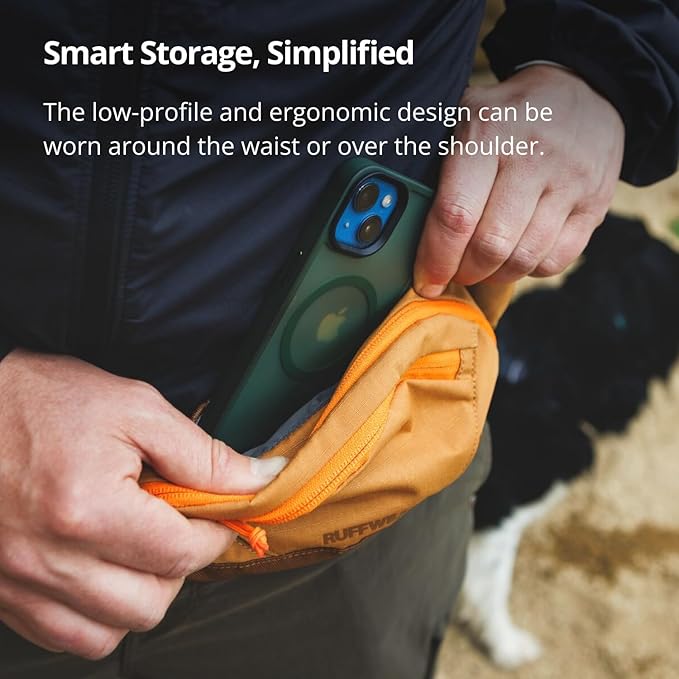 Ruffwear, Home Trail Hip Pack, Dog Walking Fanny Pack Crossbody with Adjustable Belt, Treat Pouch, Poop Bag Holder, Phone Pocket, Hands-Free for Training, Hiking, Running, Travel, Granite Gray
