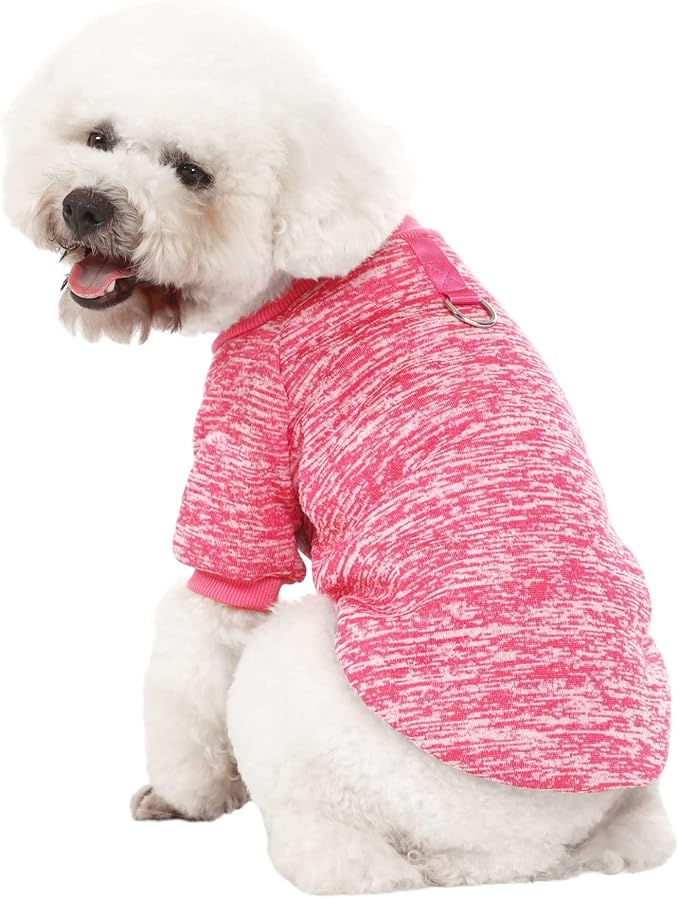 Dog Sweater, Dog Sweaters for Small Dogs, 2, 3 Pack Warm Soft Pet Clothes for Puppy, Medium Large Cat, Dogs Girl or Boy, Dog Shirt for Winter Christmas (Buckle Pink+Purple+HotPink, X-Large)
