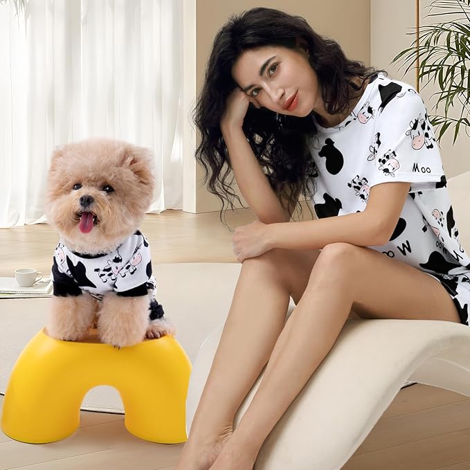 XPUDAC Matching Dog and Owner Clothes Dog Pajamas for Small Medium Dogs Stretchable Pet Onesies, Owner and Doggie Pjs are Sold Separately, S