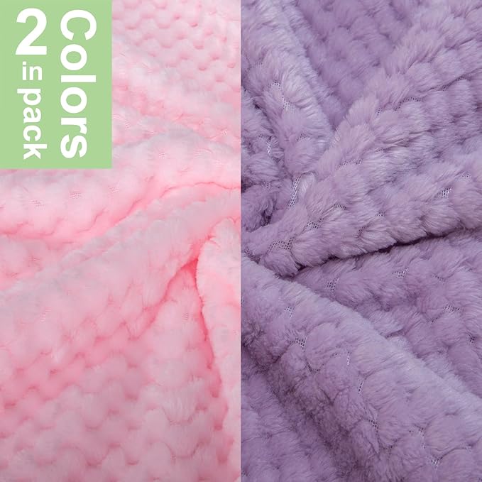 POMIU Dog Sweater, Dog Sweaters for Small Medium Dogs or Cat, Warm Soft Flannel Pet Clothes for Dogs Girl or Boy, Dog Shirt Coat Jacket (Coat Pink+Purple, XX-Small)