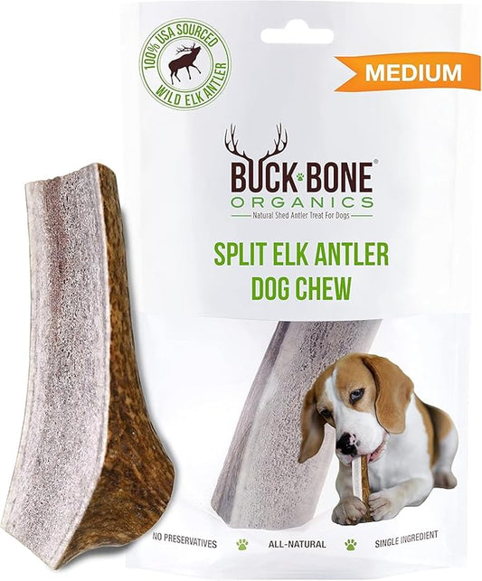 Buck Bone Organics Elk Antler Split Dog Chew (Medium)
