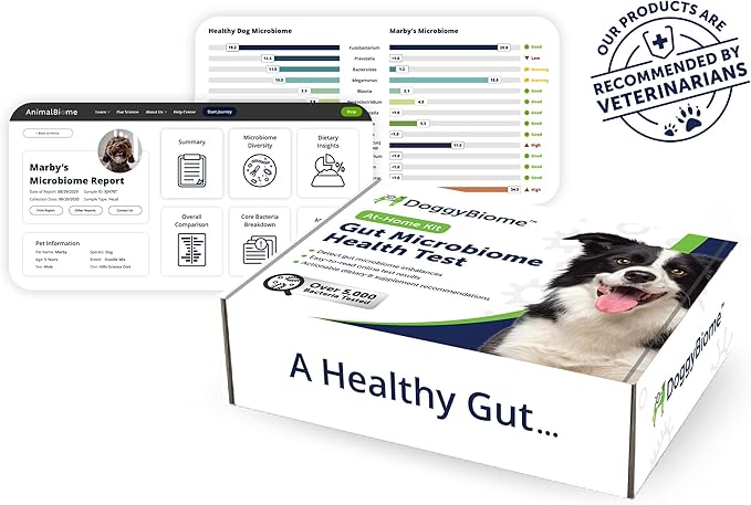 AnimalBiome Dog Gut Health Test – DoggyBiome At Home Stool Testing Kit, Canine Fecal Analysis for Digestive Issues, Diarrhea & Allergy Insights w/Personalized Report & Custom Plan (Dogs in US)