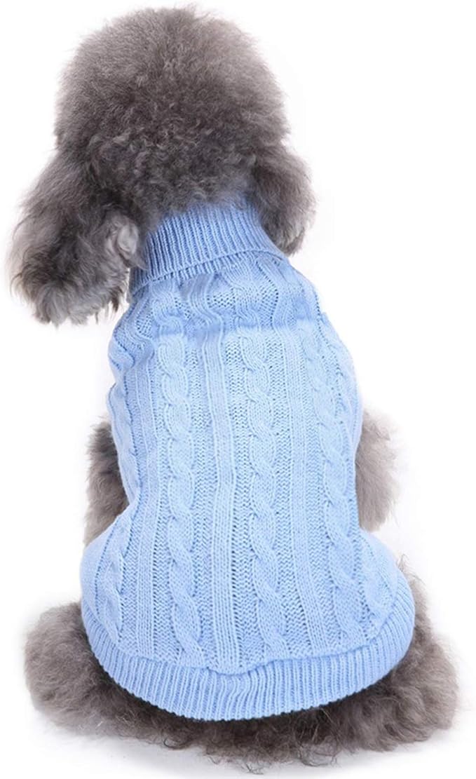 Warm Classic Turtleneck Pet Sweater - Cute Winter Dog & Cat Sweater for Small, Medium & Large Dogs - Christmas Sweaters for Girls & Boys