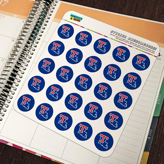Louisiana Tech University Bulldogs Logo 1" Planner Calendar Scrapbooking Crafting Clear Stickers