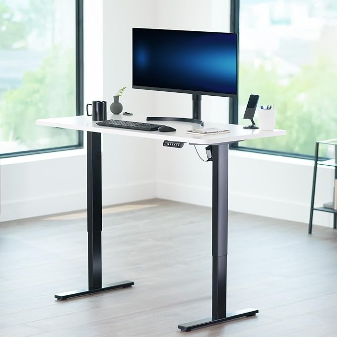 VIVO Universal 55 x 28 inch Solid One-Piece Table Top for Standard and Sit to Stand Height Adjustable Home and Office Desk Frames, White, DESK-TOP55-28W