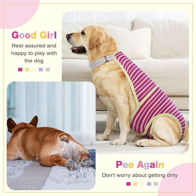 Dog Diapers Female,Female Dog Diapers for Heat Large Dogs, Washable Onesie Sanitary Pantie with Adjustable Suspender Washable, Reusable Period Panties Doggie Diaper, XL