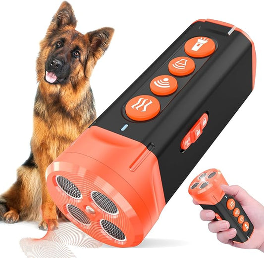Dog Bark Deterrent Devices Anti Barking Device for Dogs Ultrasonic Bark Stopper Portable Dog Training Tool Indoor Outdoor Up to 30ft Correct Bad Behavior of Dog or Neighbor's Dog