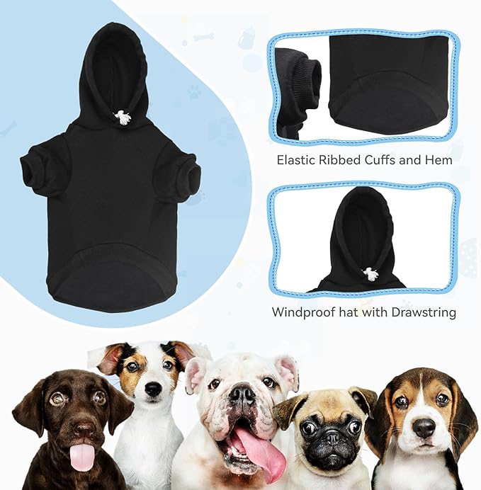 Dog Sweaters for Small Dogs Security Dog Hoodie Sweater Soft Brushed Fleece Pet Clothes Pet Hoodie Sweatshirt with Pocket(S)