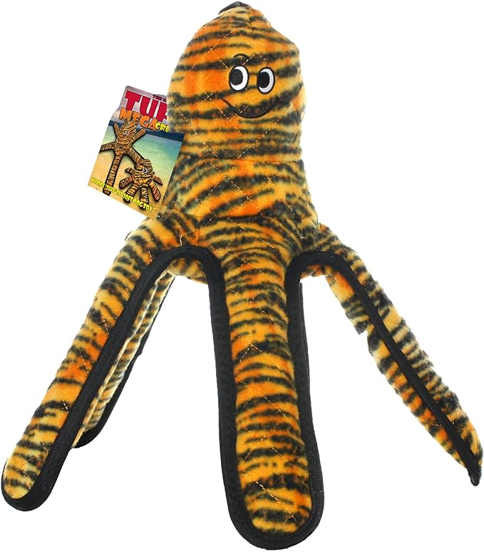 TUFFY - World's Tuffest Soft Dog Toy - MEGA -Multiple Layers. Made Durable, Strong & Tough. Interactive Play (Tug, Toss & Fetch). Machine Washable & Floats (Octopus, Large)