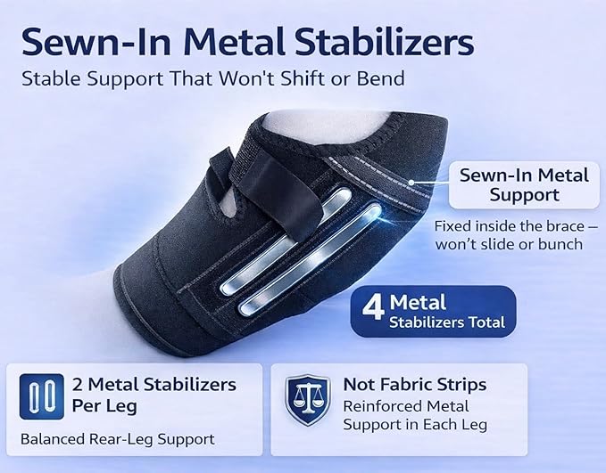 Dog Knee Brace for Rear/Hind Legs (ACL/CCL) – Dual-Leg Support with 4 Metal Stabilizers & Non-Slip Harness | Stability, Mobility & Pain Relief for Arthritis, Hip Dysplasia & Luxating Patella | S–XL
