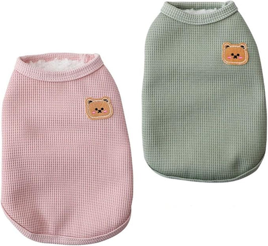 Fleece Cotton Cats & Dogs T-Shirts: Soft, Breathable & Stretchy Winter Vests for Medium & Small Dogs