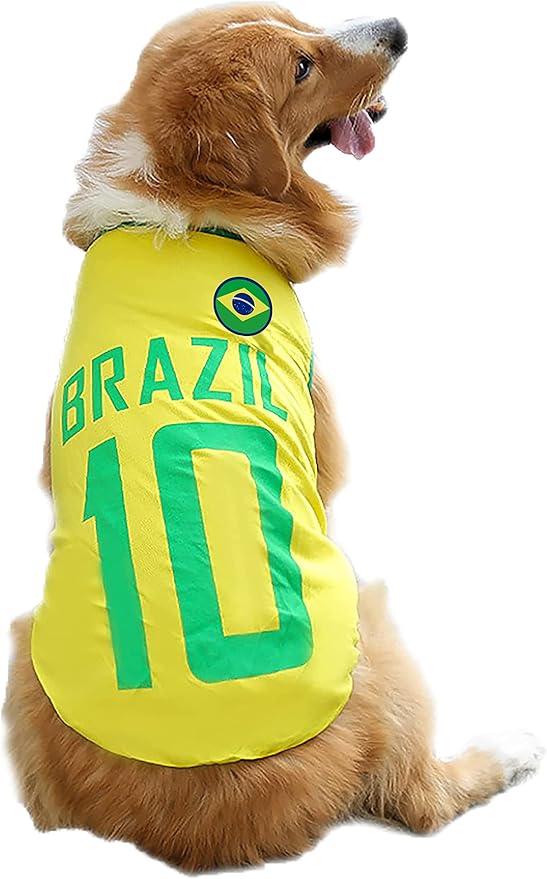 GabeFish Dog World Cup T Shirt Pets Football Jersey Sports Soccer National Team Vest Cat Summer Cool Clothes Apparel Brazil 6X-Large