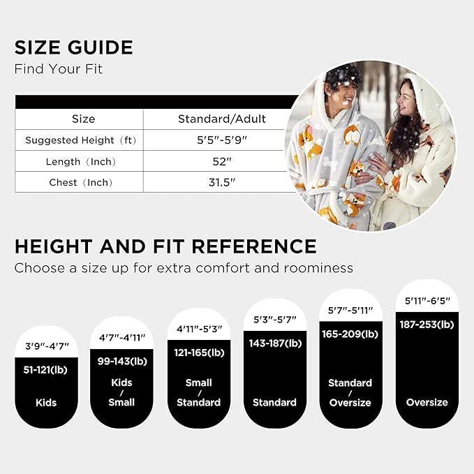 Bedsure Oversized Wearable Blanket Hoodie for Women, Long Printed Hooded Blanket Sweatshirt with Big Pocket as Gifts for Girl, Fried Egg, Sea Blue