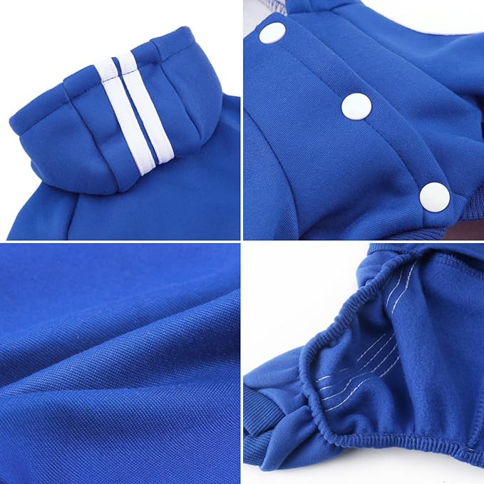 Dog Hoodie Security Clothes 4 Legs Jumpsuit Sweatshirt Hoodies Soft & Warm Dog Outfit Pullover Dog Winter Clothes Sweater for Small Medium Large Dogs Cats (Blue, XX-Small)