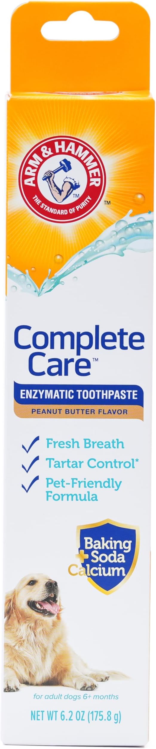 Arm & Hammer Complete Care Dog Dental Kit with Two Flavors: Chicken & Peanut Butter Enzymatic Dog Toothpaste, Toothbrush, & Finger Brush, Baking Soda + Calcium, 2.5oz Each