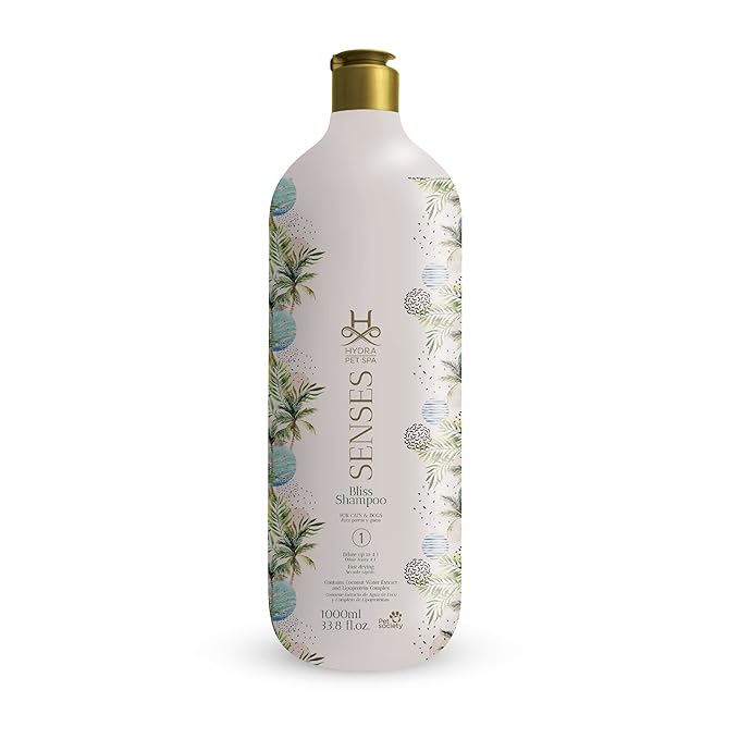 Hydra Senses Bliss Shampoo for Dogs and Cats, Coconut Water Pet Shampoo, Pet Moisturizing Shampoo for All Breeds, Repairs Coat Damage